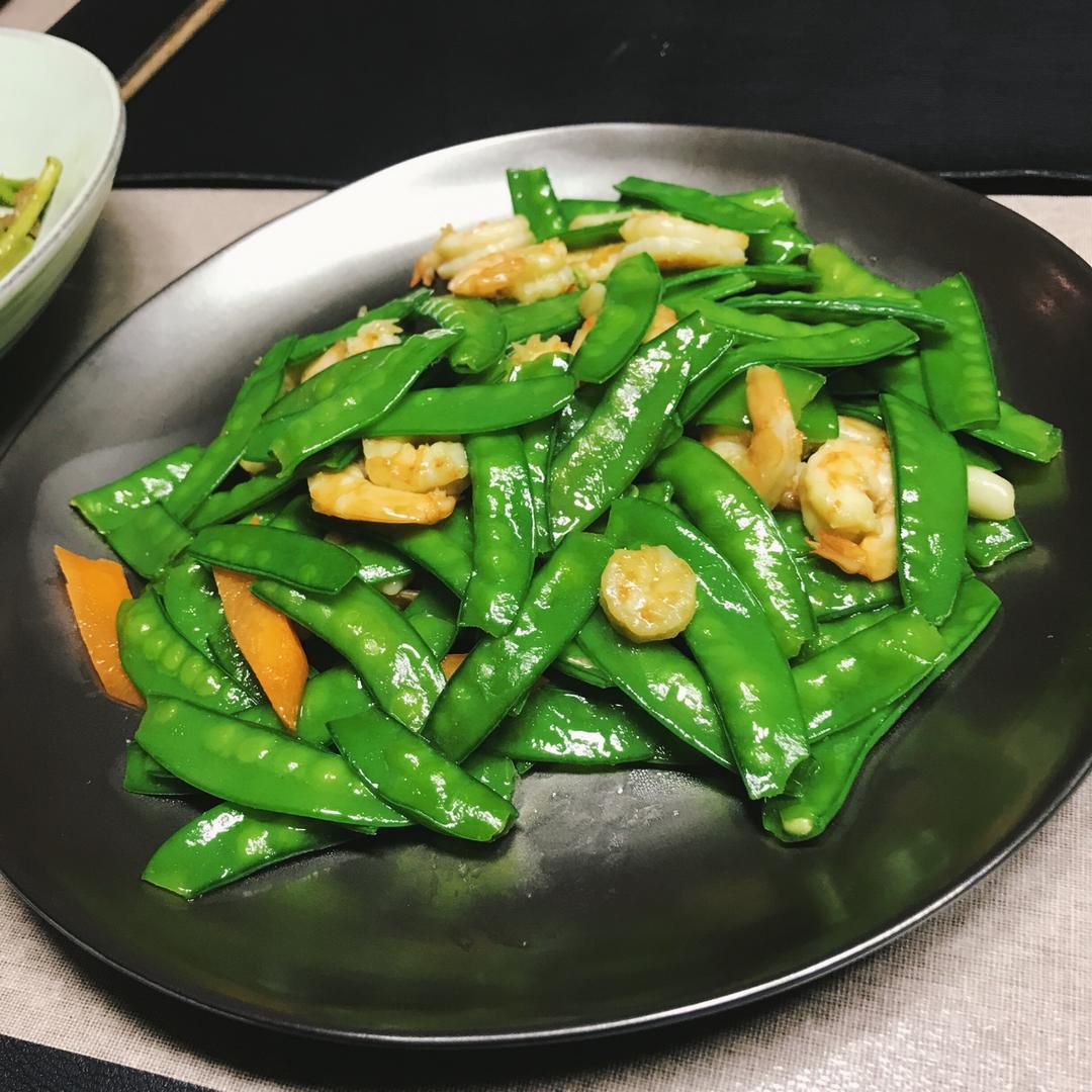 荷兰豆炒虾仁