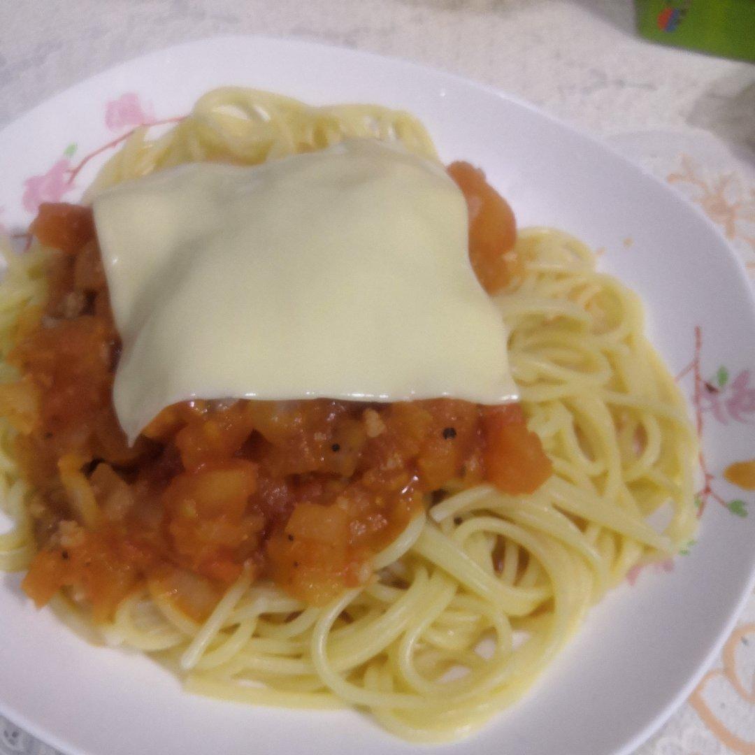（完胜必胜客的）番茄肉酱意大利面～