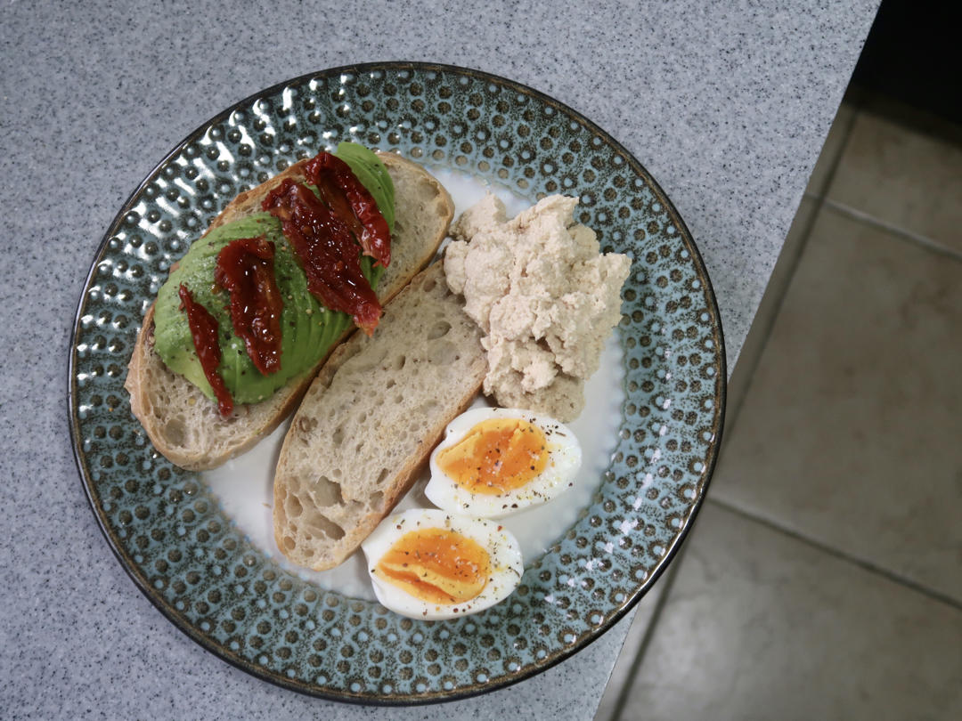 菠菜溏心蛋味噌豆腐酱拌荞麦面【健康一锅端】