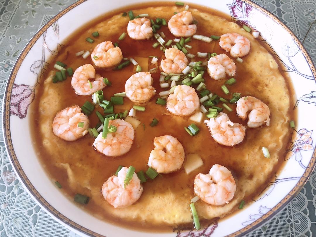 虾仁豆腐蒸鸡蛋