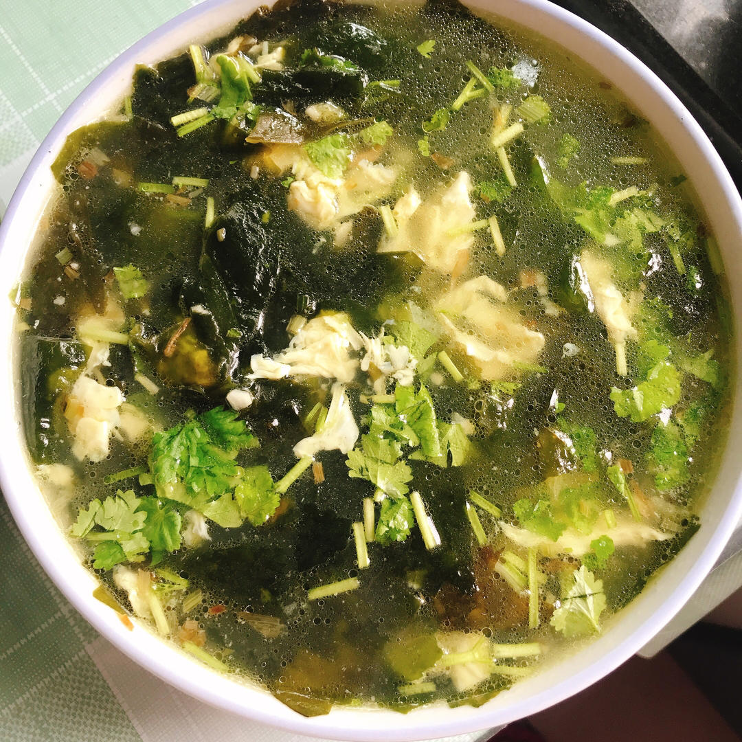 🌺裙带菜虾仁鸡蛋汤🌺味道好极了