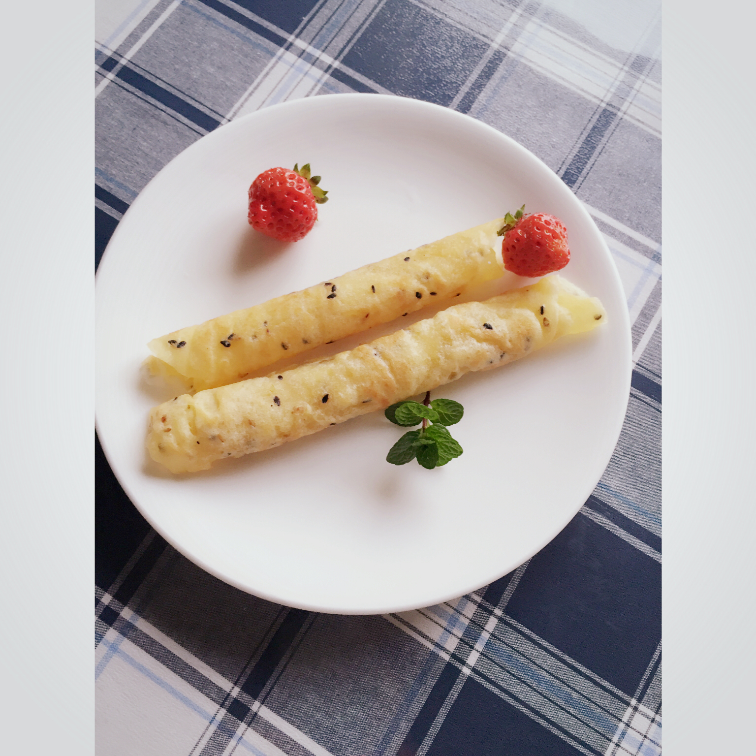 五色香脆黑芝麻蛋卷-平底锅版