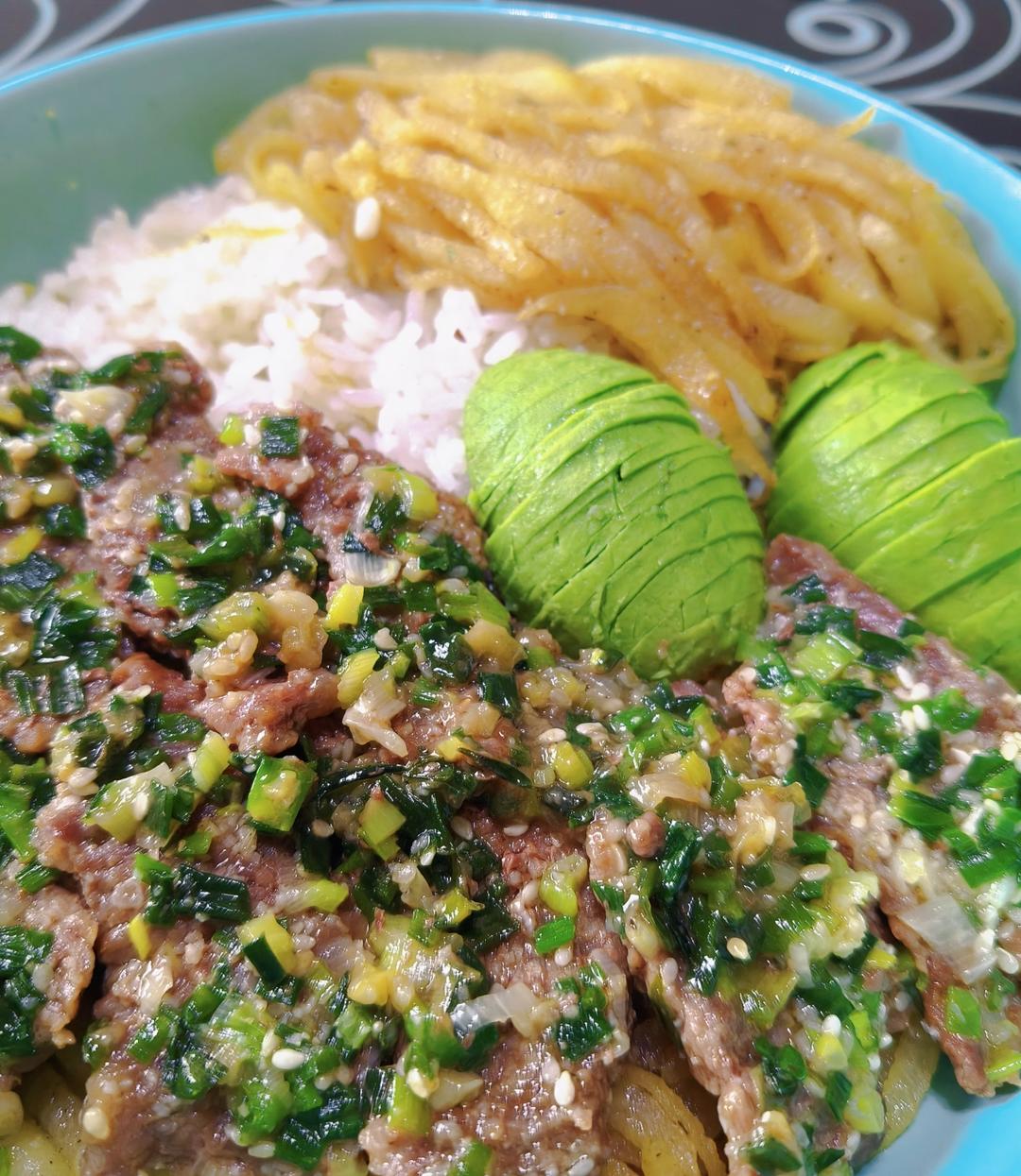 低卡美味盐葱酱牛肉饭的做法