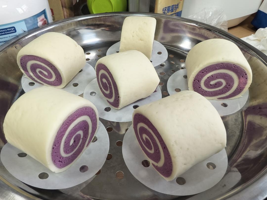 紫薯馒头卷（紫薯双色馒头）