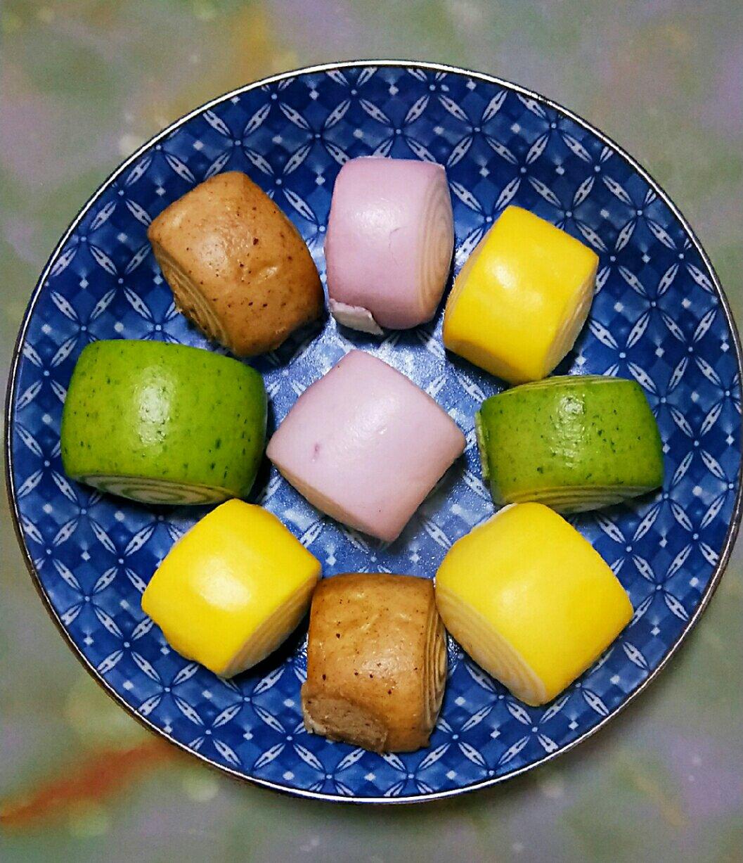 煮妇人生做的儿童辅食—彩色小馒头