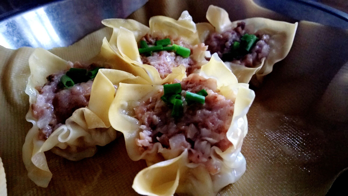 馄饨皮糯米烧麦