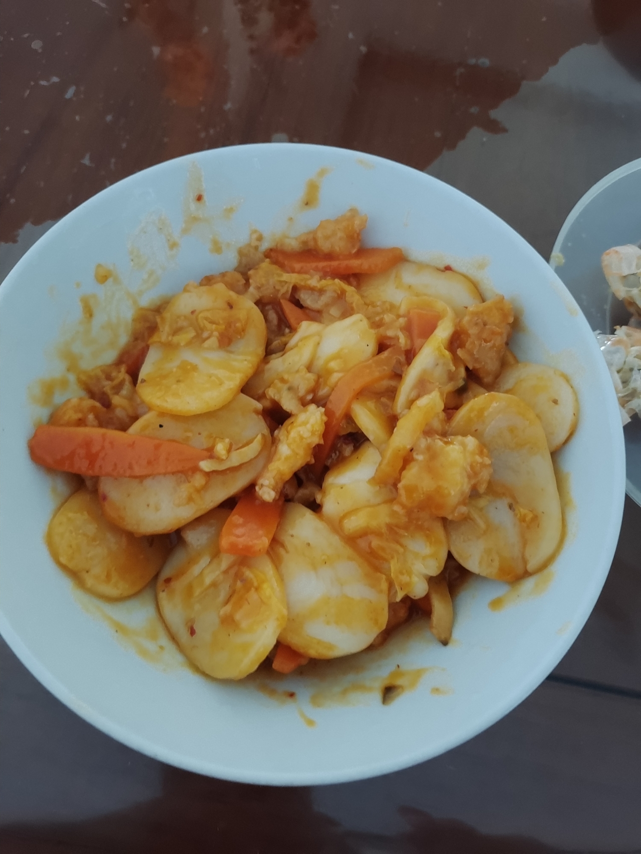 虾滑、白菜、胡萝卜、杏鲍菇年糕的做法