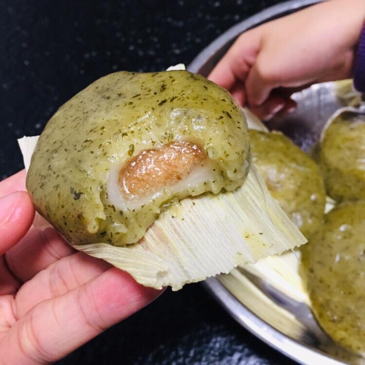 简单版芝麻汤圆艾包