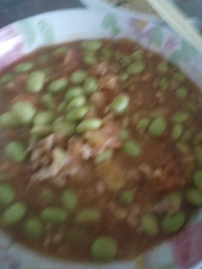 肉末番茄烧毛豆