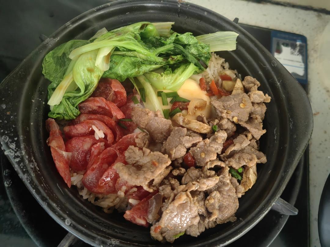 零失败 绝对惊艳 广式腊肠葱油煲仔饭（极简电饭煲版）