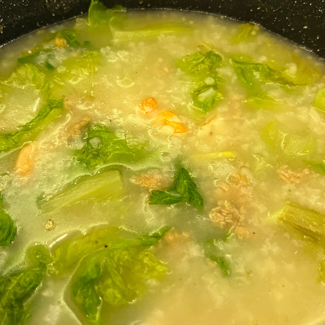 嫩滑青菜瘦肉粥