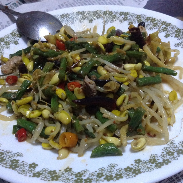 豆芽炒肉丝