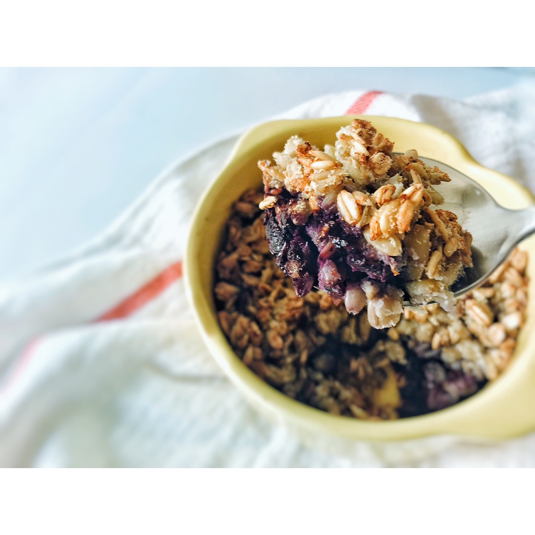 纯素烤蓝莓黑莓燕麦脆 Blueberry&Blackberry Crumble