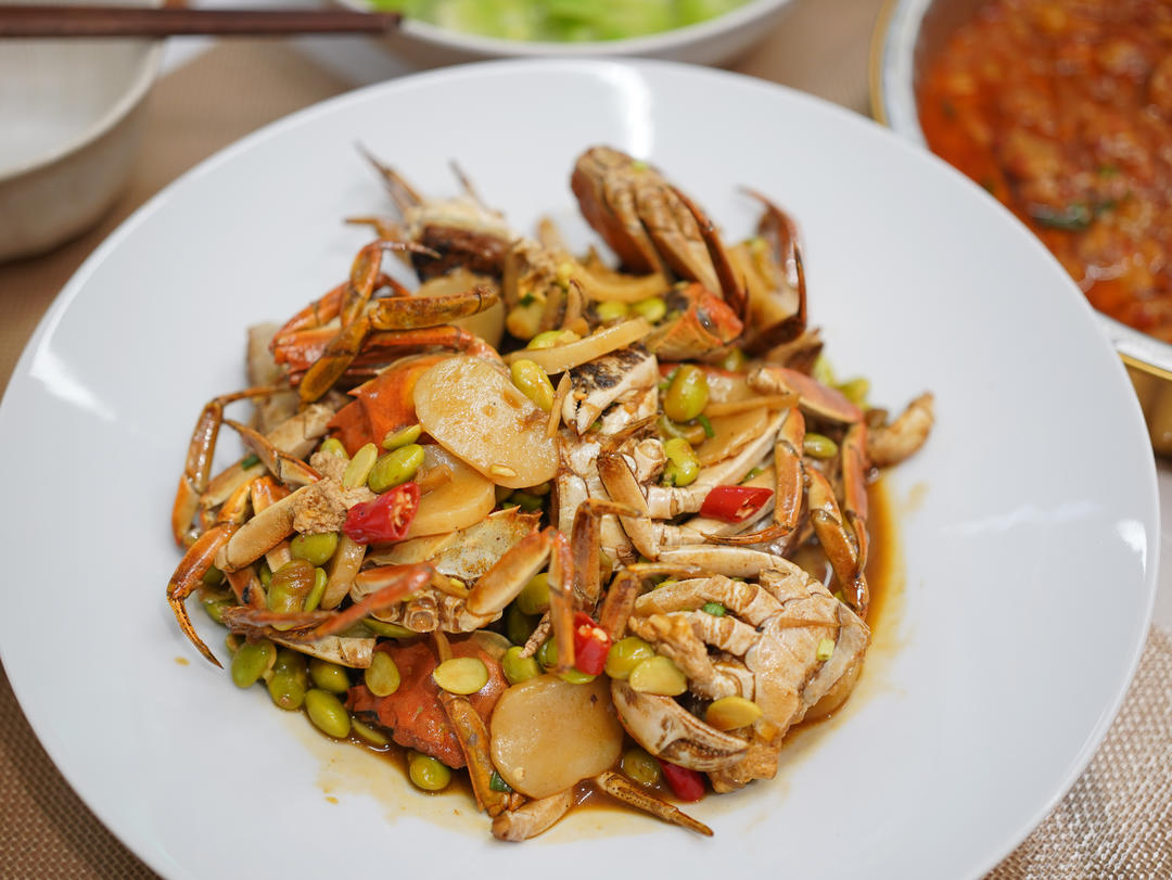六月黄毛豆炒年糕