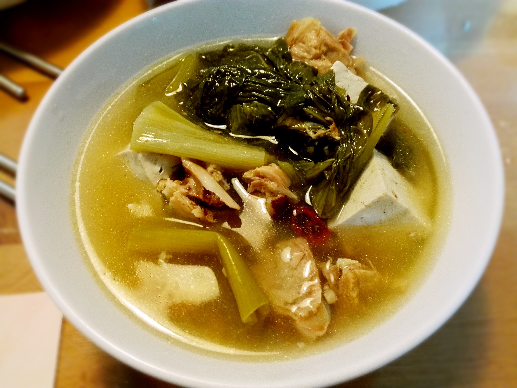 鸭架白菜豆腐豆豆汤