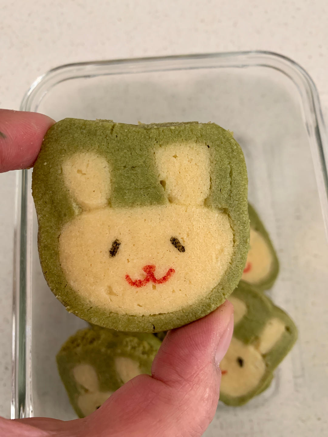 抹茶兔兔曲奇（比熊猫简单！超详细实物图+超良心手绘图）