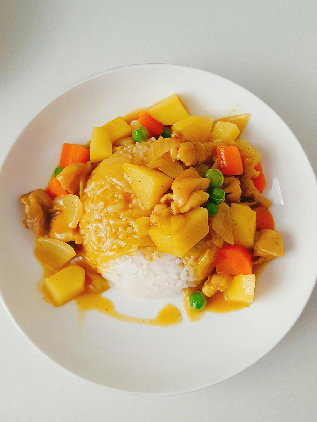 蛋蛋妈阿斯兰做的咖喱鸡肉饭