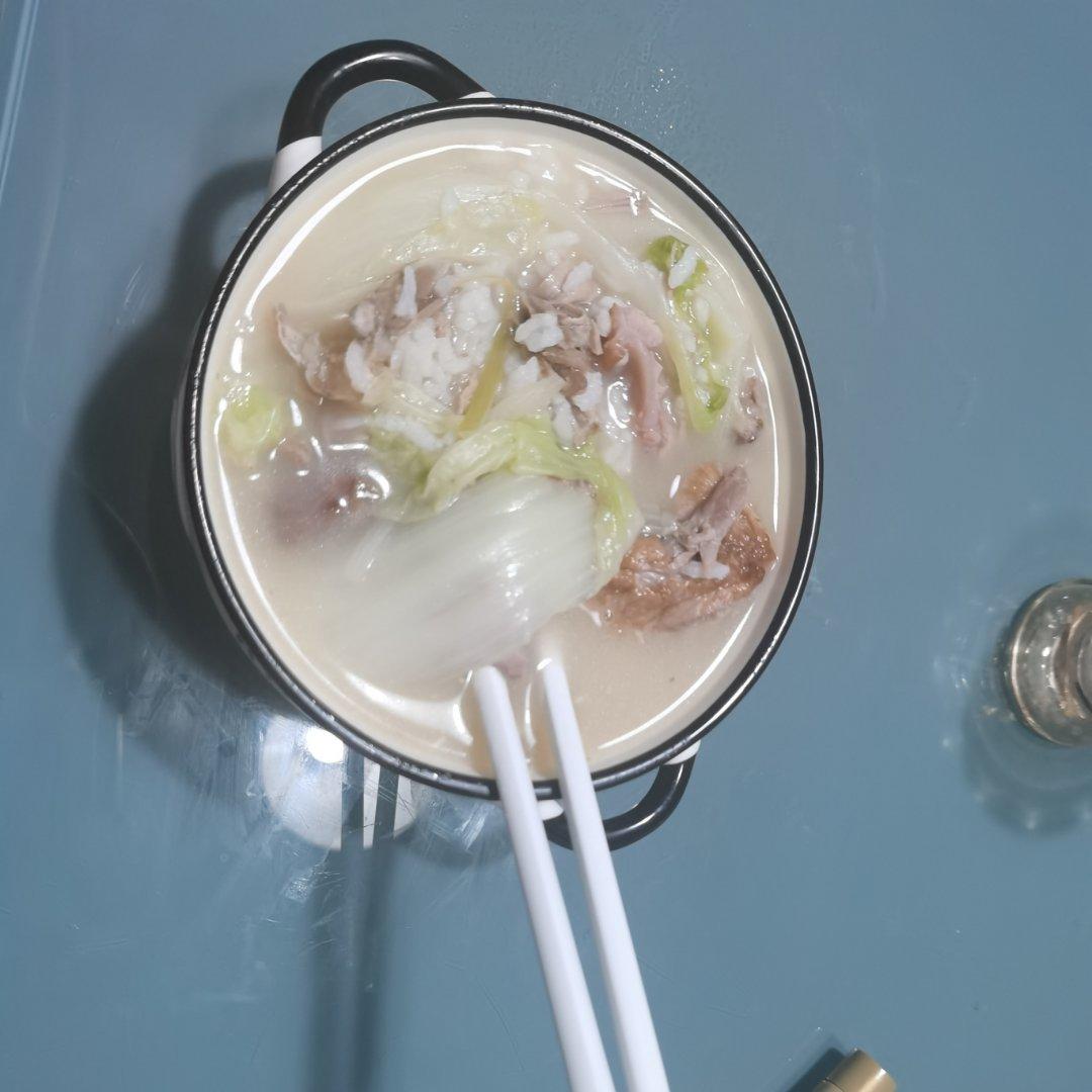鸭架泡饭，解决烤鸭和剩饭