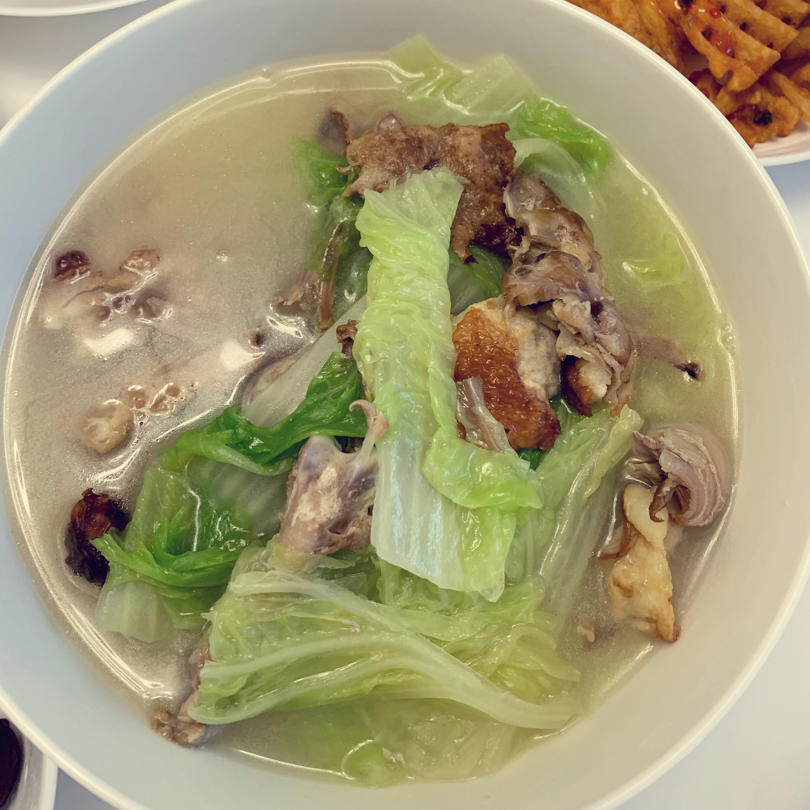 白菜粉丝鸭架汤