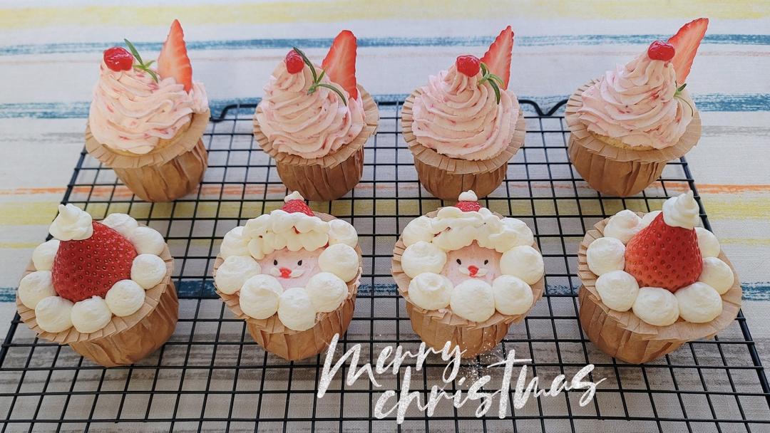 粉红草莓奶油cupcake