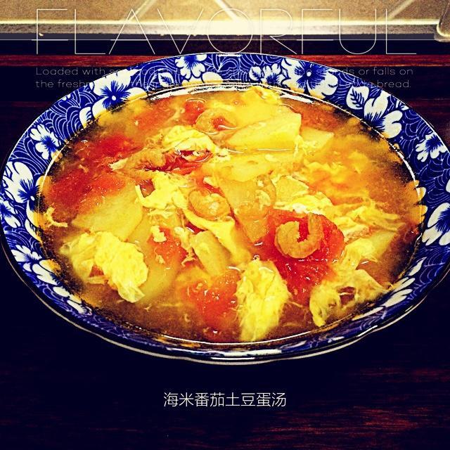 土豆海米番茄蛋汤的做法