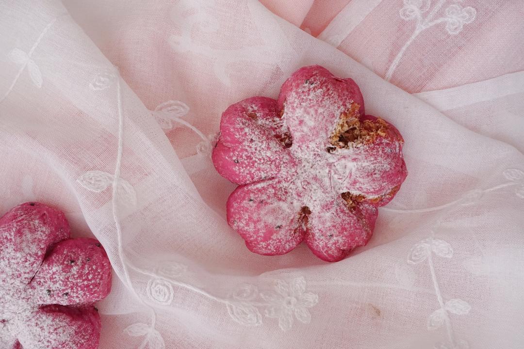 💕少女心biu biu biu 💕 肉松馅的火龙果面包