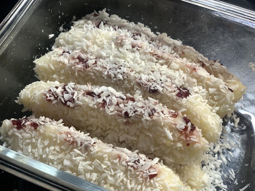 奶香浓郁❗️酸酸甜甜蔓越莓椰蓉糯米糕❗️