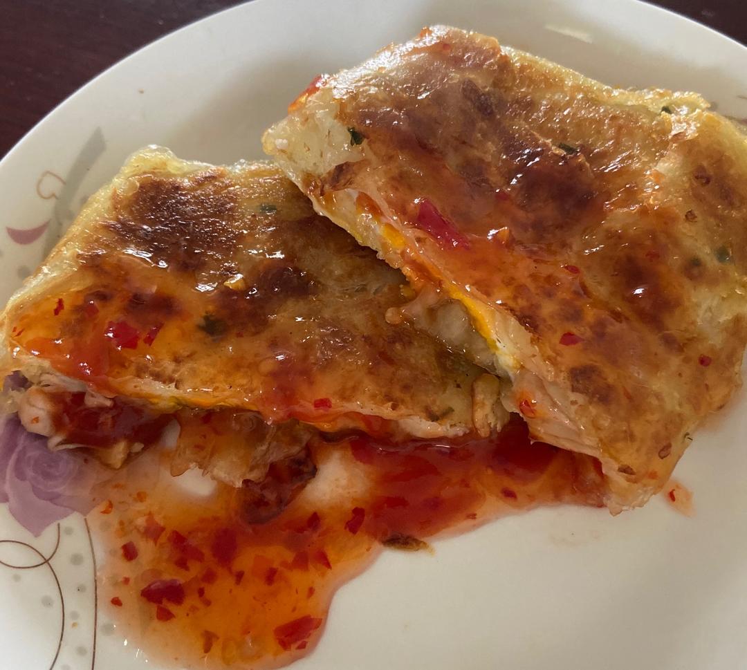5分钟就能搞定的手抓饼早餐，酥到掉渣～