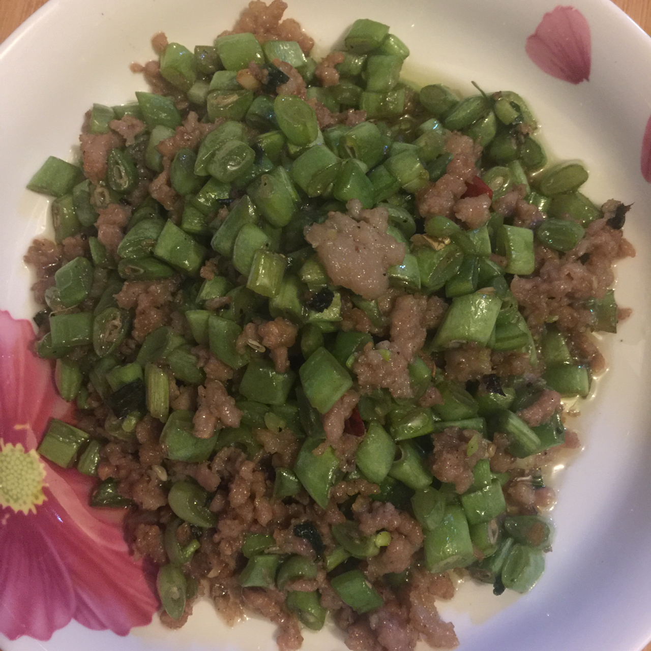 肉沫豆角下饭菜