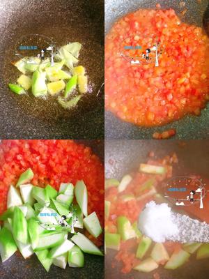 番茄丝瓜蛋花汤的做法 步骤3