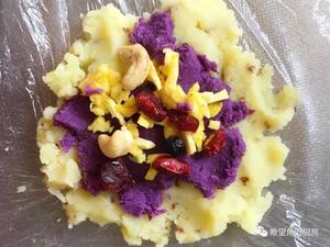 紫薯土豆双色茶巾绞「瞭望角的厨房」的做法 步骤4