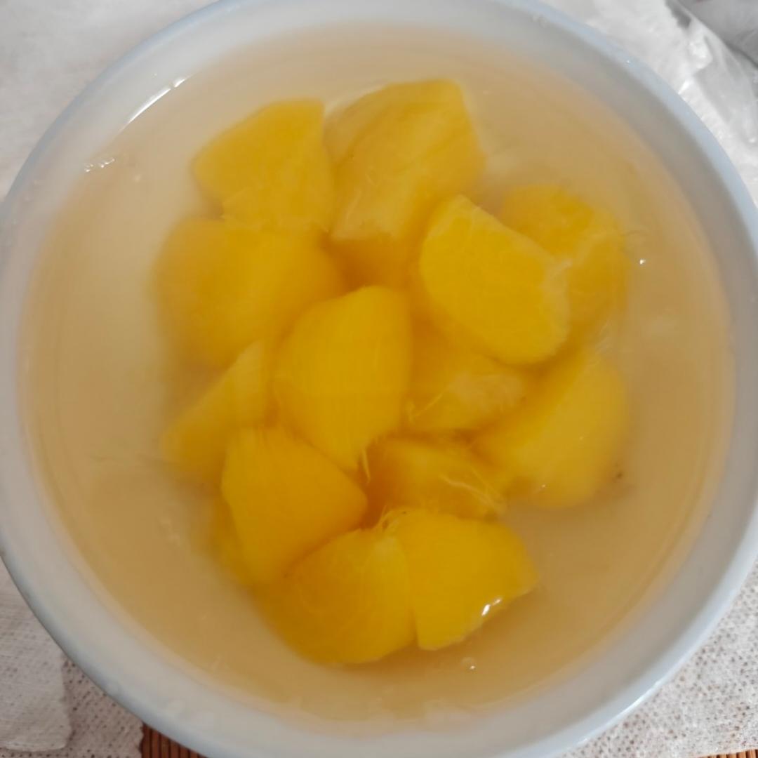 夏日黄桃果肉果冻(极简冰粉版)