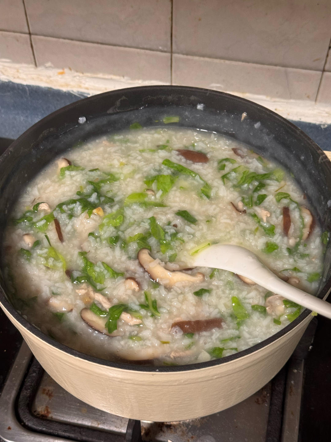 冬季感冒专用蔬菜瘦肉砂锅粥