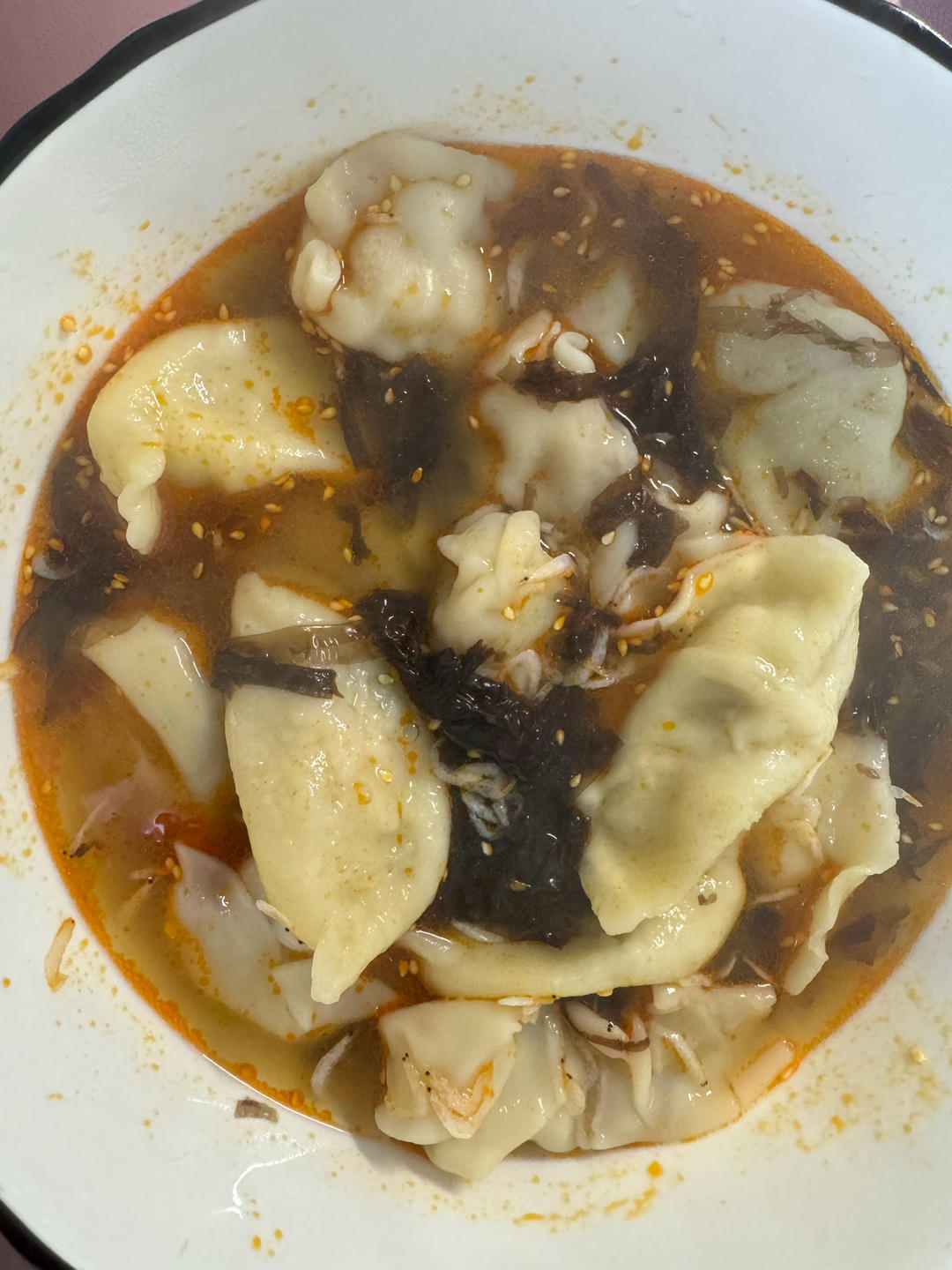 快手酸汤水饺（十分钟搞定）