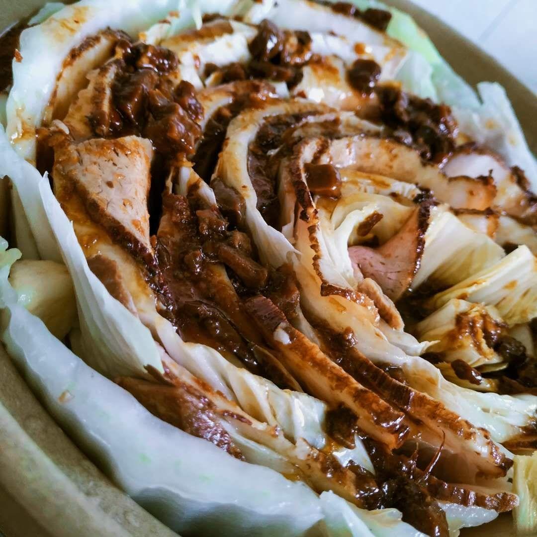白菜炖虎皮肉的做法