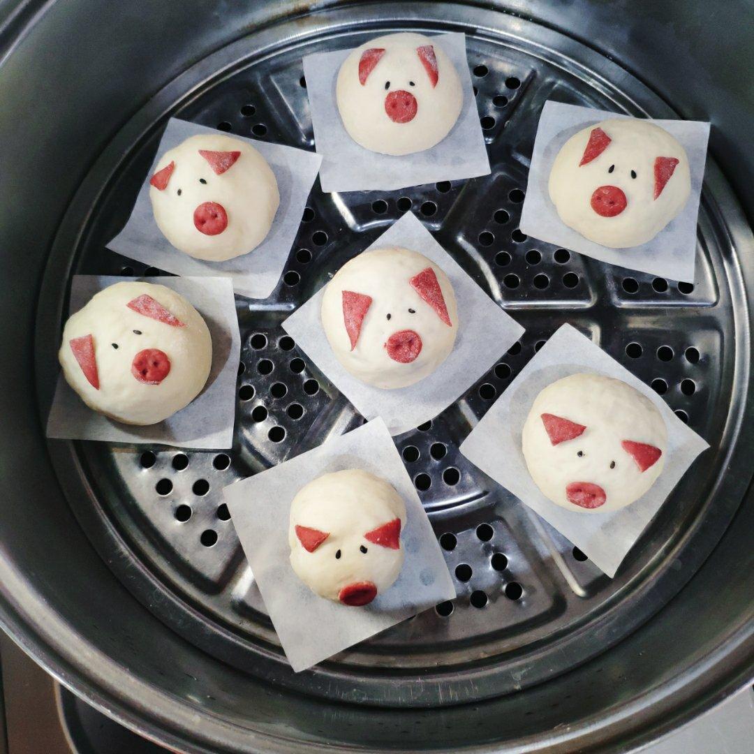 可爱的小猪豆沙包