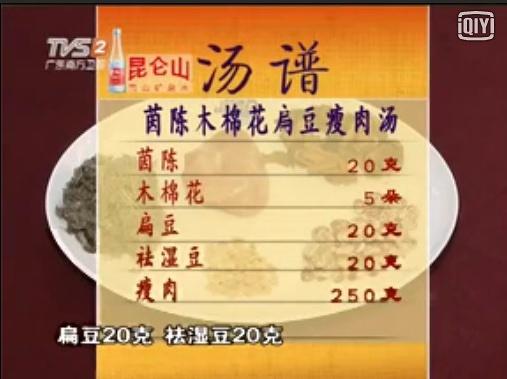 茵陈木棉花扁豆瘦肉汤的做法