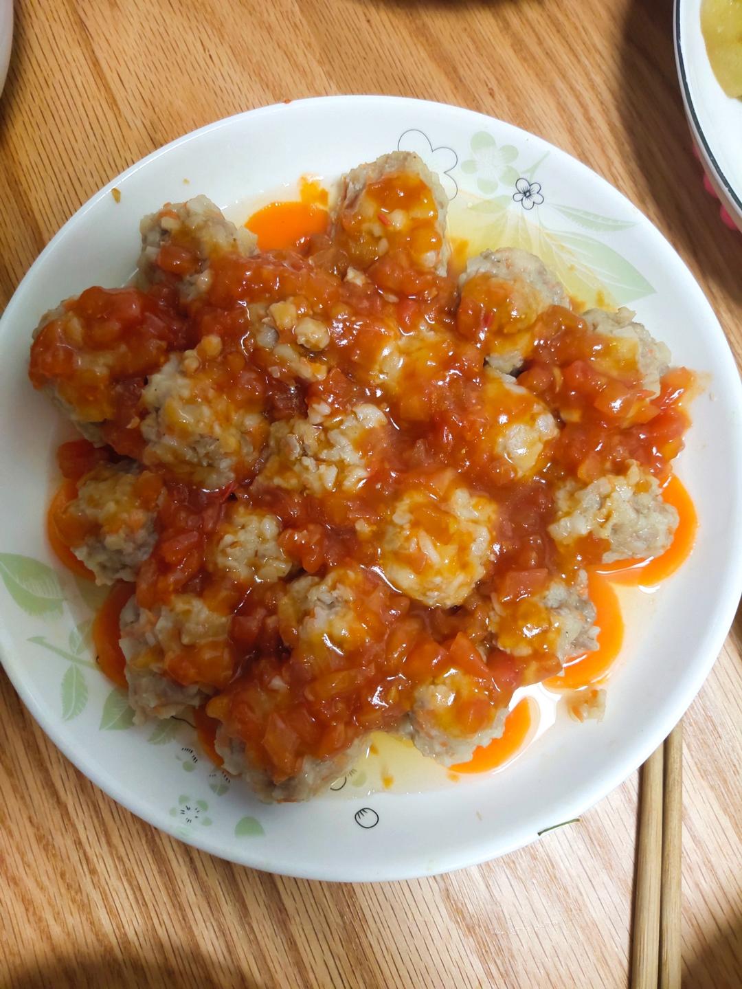 清蒸藕丁肉丸子