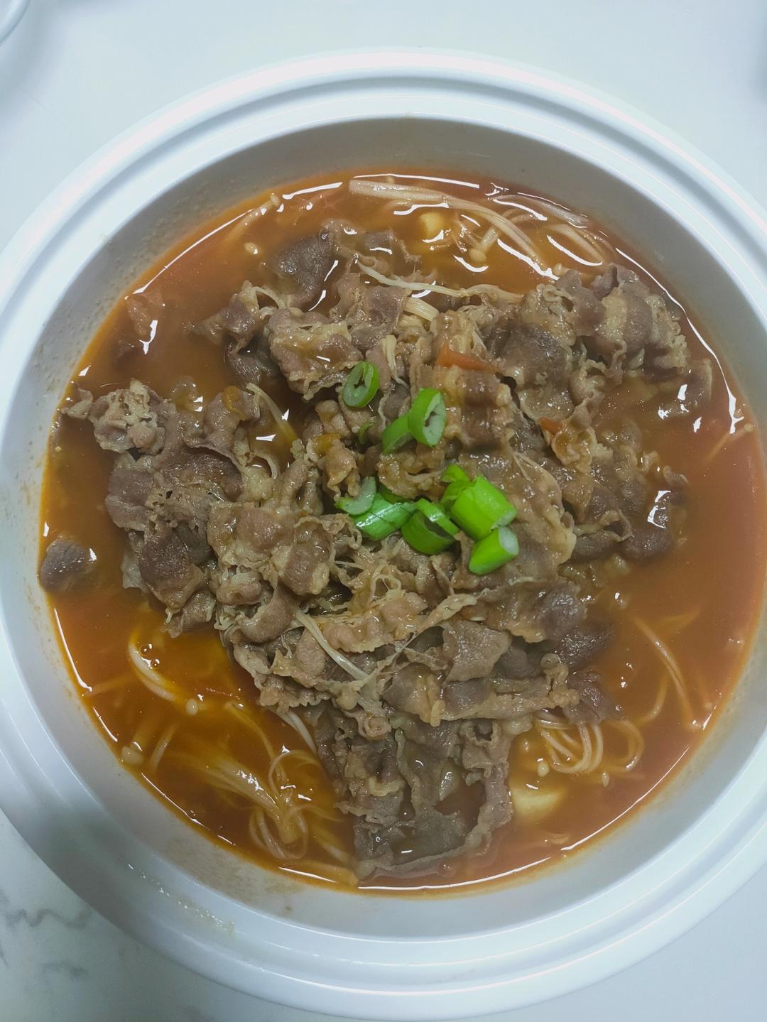 番茄肥牛金针菇（汤）