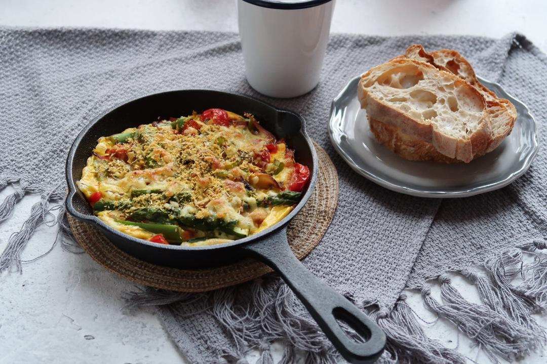 芦笋虾仁早餐蛋饼
