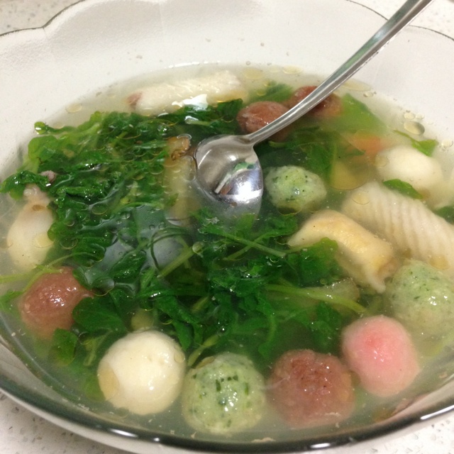 小白菜肉丸汤