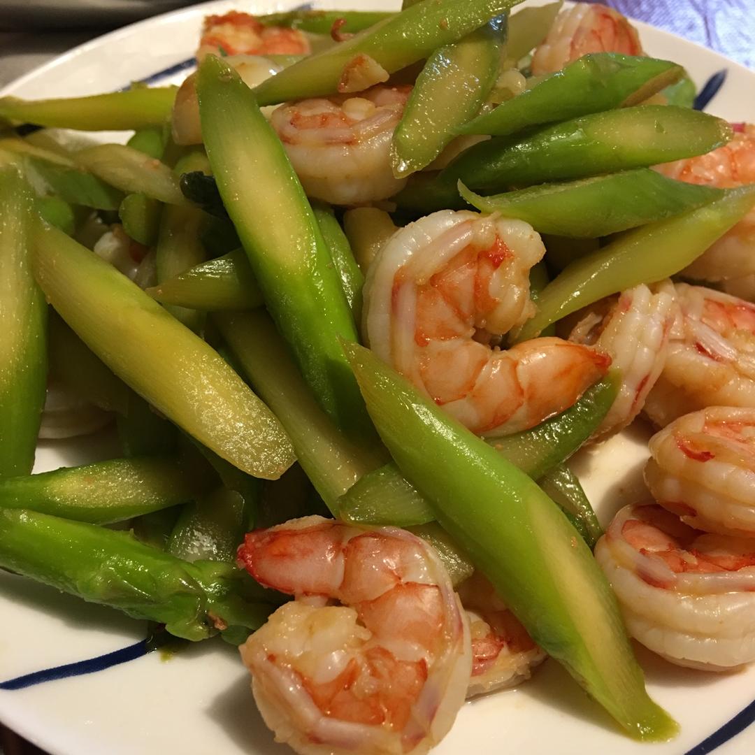 清炒芦笋虾仁
