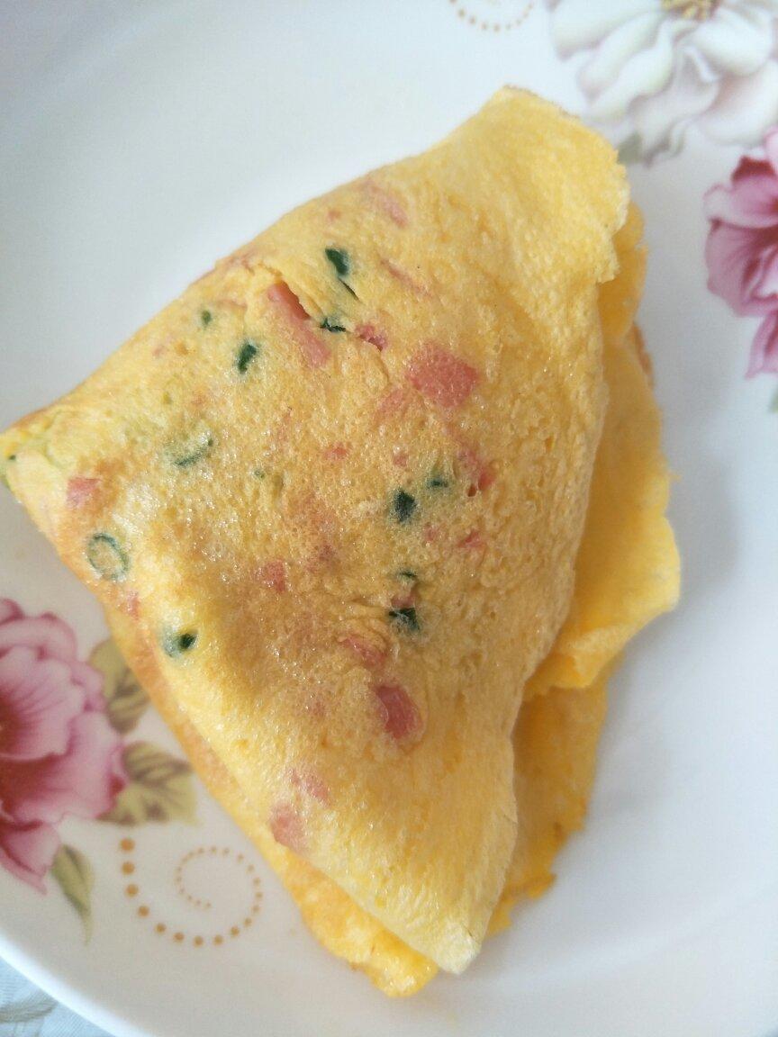 火腿肠葱花鸡蛋饼