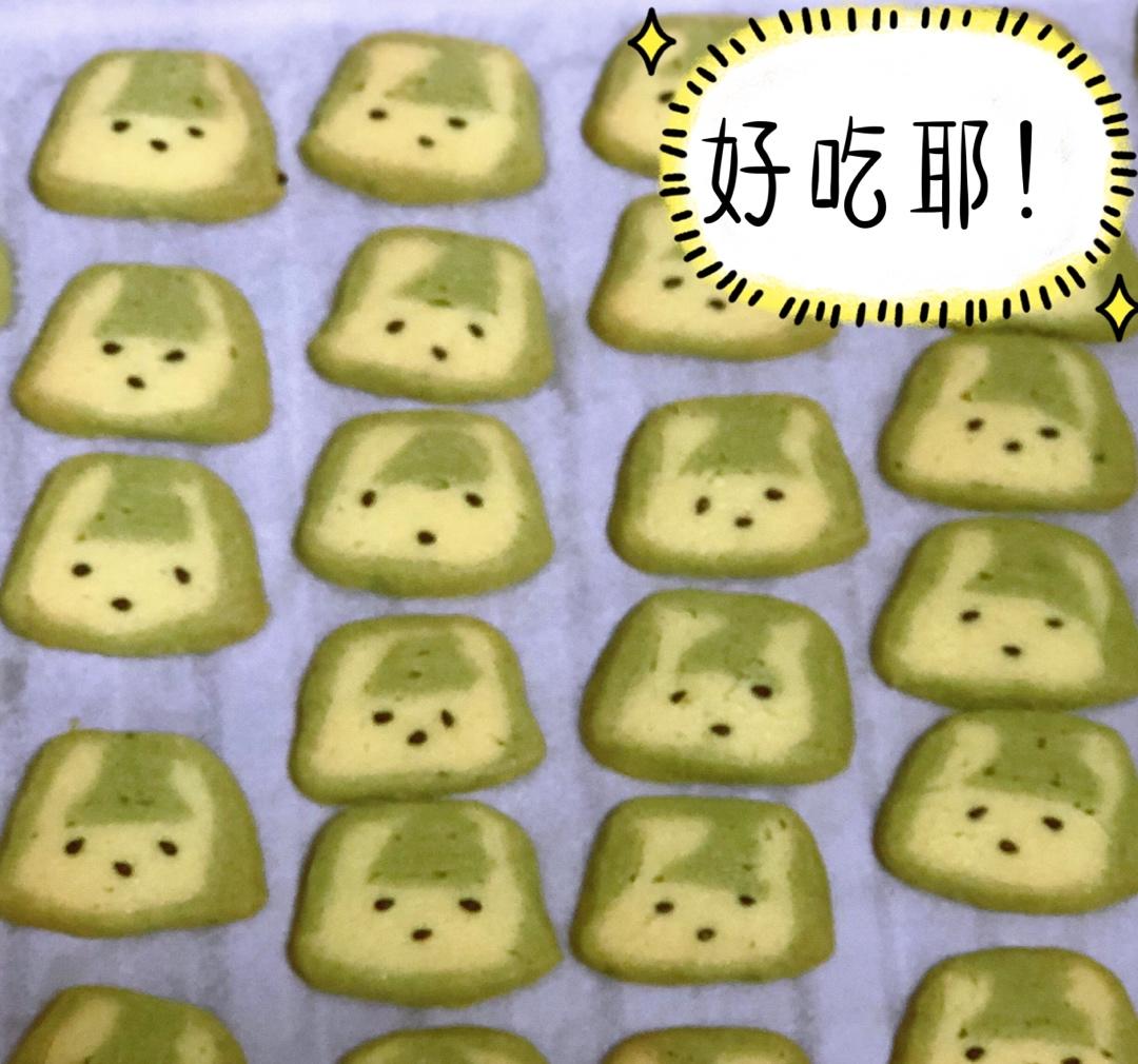 抹茶兔兔曲奇（比熊猫简单！超详细实物图+超良心手绘图）