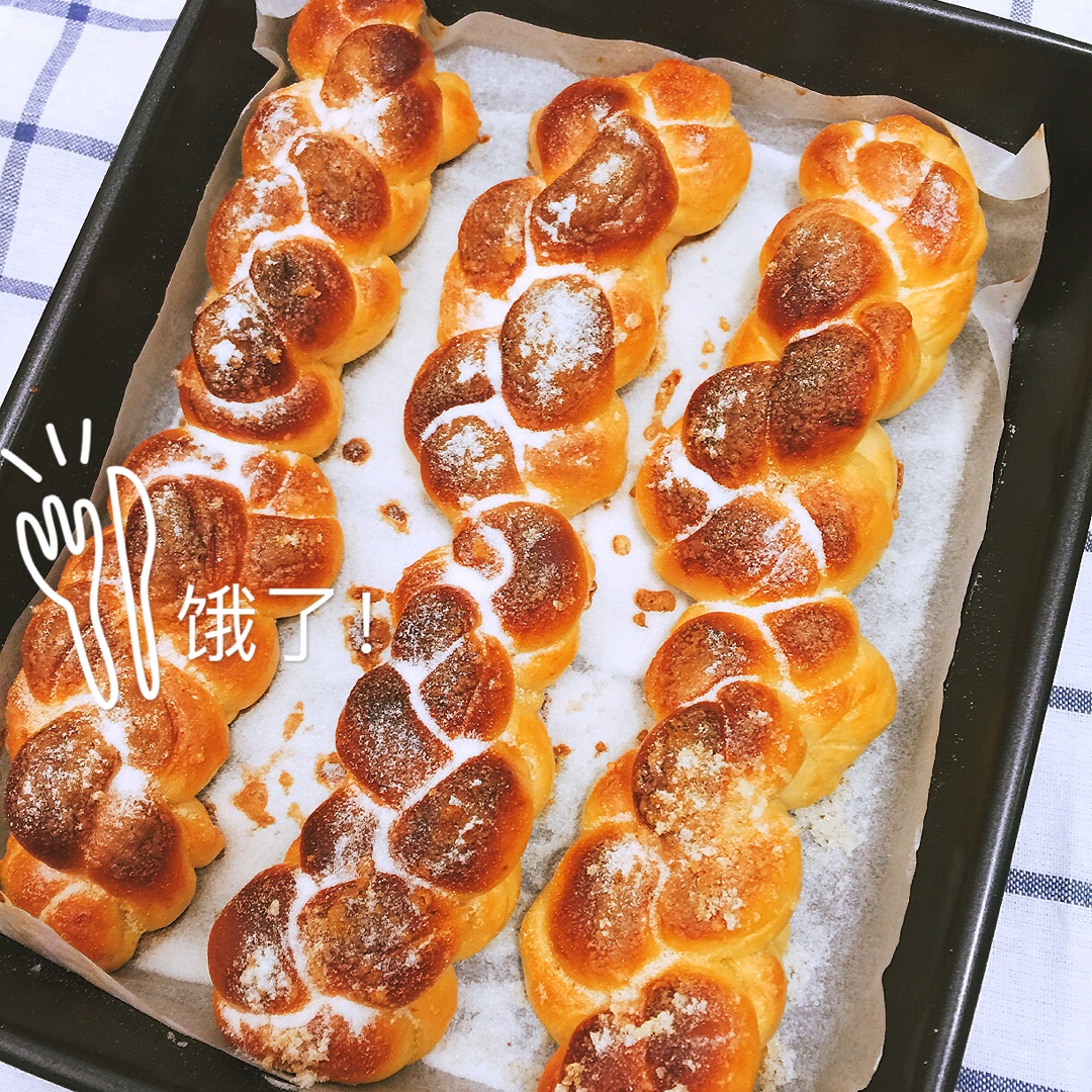 砂糖麻花面包（两股辫子）