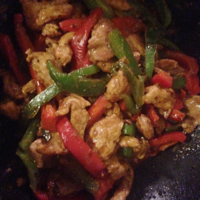 洋葱青椒炒肉丝