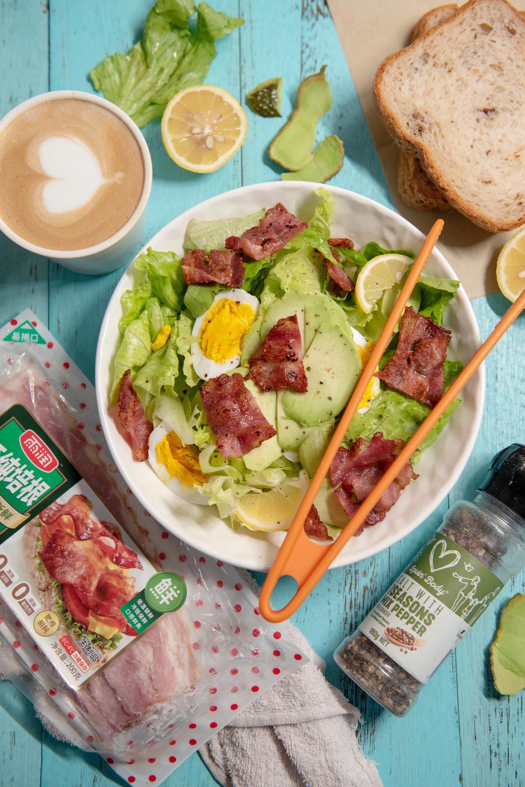 不用油醋汁的培根蔬菜沙拉的做法