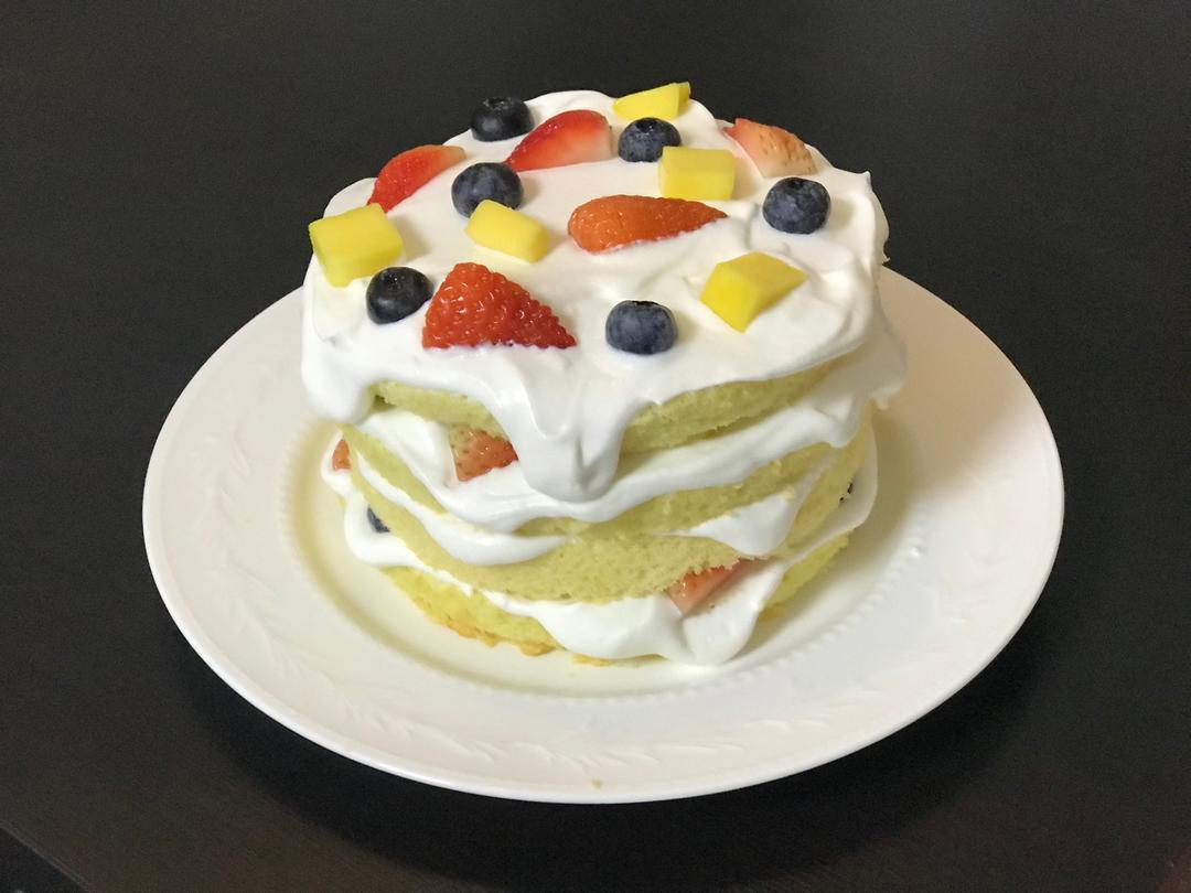 简约水果裸蛋糕（附戚风做法）