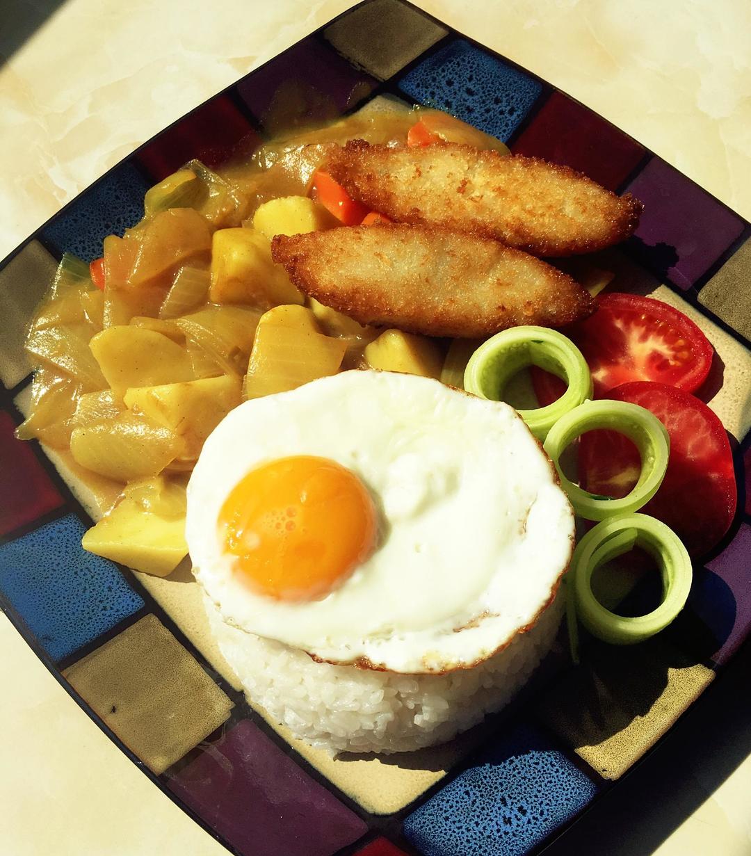 咖喱鱼排饭的做法