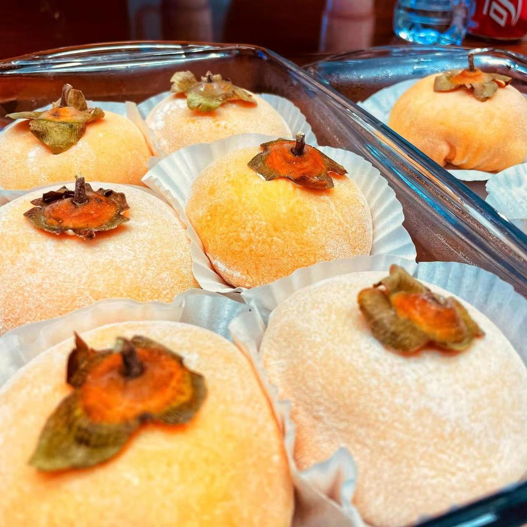 自制秋冬限量私房甜点，柿柿如意柿子雪媚娘